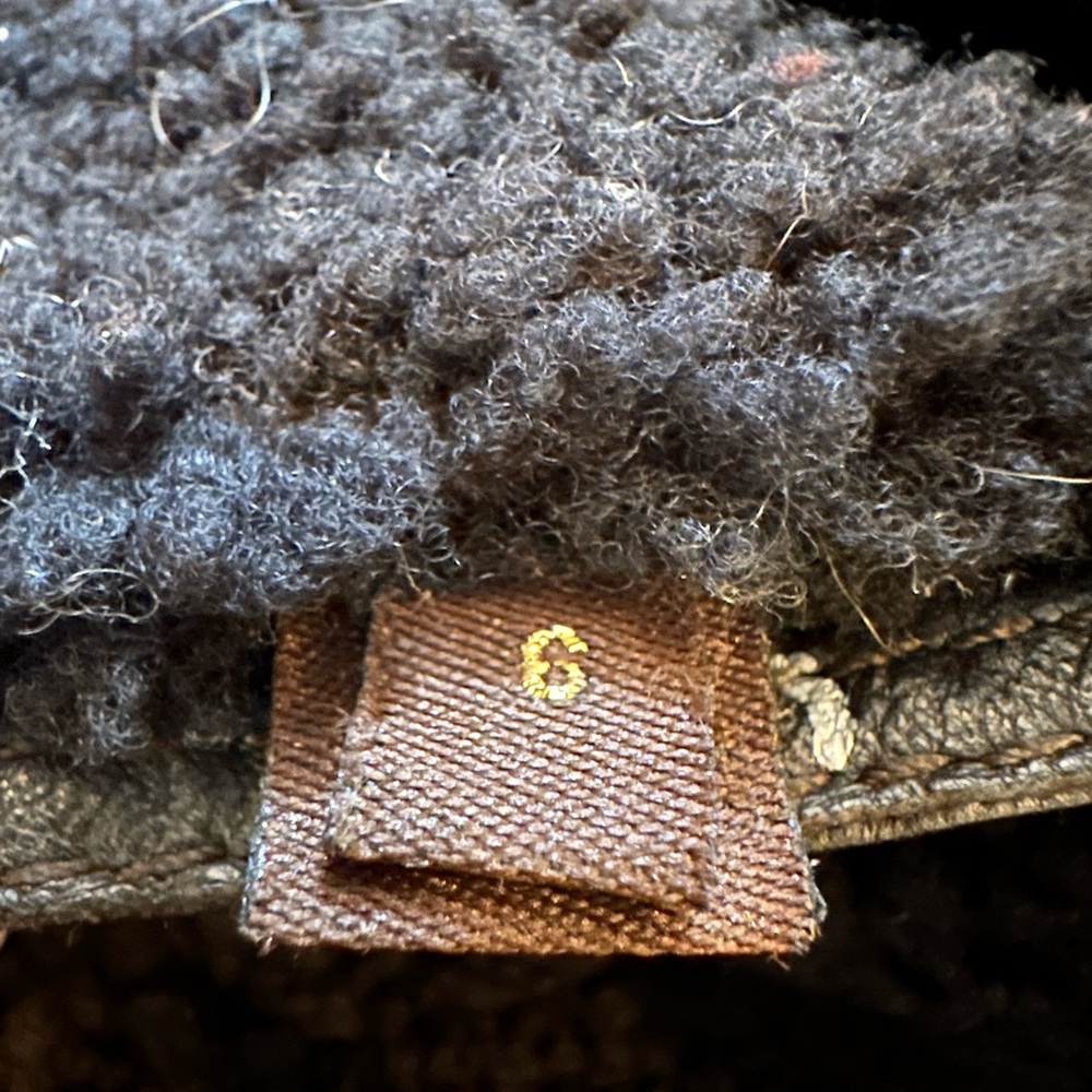 Coach Brown Suede Shearling Toggle Coat Fur Hood  * flaw Designer READ Size 6 - Picture 13 of 16